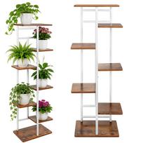 Gardlov metalinis 7 aukštų stovas gėlėms (120 cm), baltas/medžio