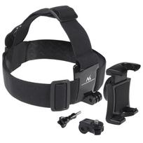 Maclean MC-825 sportinis galvos laikiklis telefonui ir GoPro kameroms, juodas