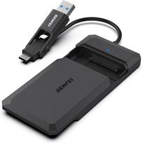 Benfei 2.5" SATA SSD išorinis dėklas su USB-C ir USB-A laidu, juodas
