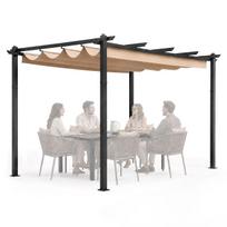 Multigarden sodo ir terasos pergola, 3x4 m, plieninė, smėlio spalvos