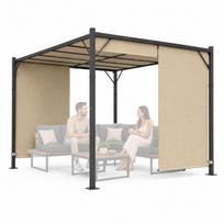 Plieninė sodo pergola Multigarden, 3x4 m, smėlio spalvos