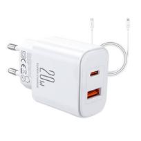 Joyroom JR-TCF05 20W tinklo įkroviklis su USB-C į Lightning laidu, baltas