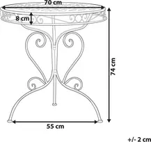 Beliani Bistro staliukas ALBINIA 70 cm, metalinis, rožinis
