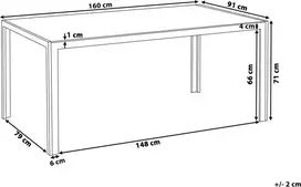 Beliani Sodo stalas CATANIA 160 cm 91 cm stiklinis juodas