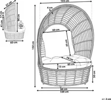 Beliani Sodo krėslas LIDO Rattan smėlio spalvos