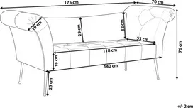 Sofa Beliani NANTILLY gultas iš veliūro, tamsiai žalios spalvos