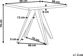 Beliani Sodo stalas OLBIA 90 cm x 90 cm, Pilkas betonas