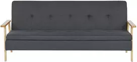 Beliani Trivietė išskleidžiama sofa TJORN tamsiai pilka