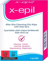 X-Epil After Waxing Oily Wipes Cleansing Wipes, 4 vnt.