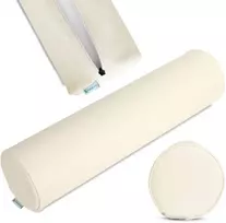 Apvali masažo pagalvėlė Habys Satin Comfort 15×60 cm, dramblio kaulo spalvos