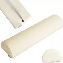 Pusapvalė masažo pagalvėlė Habys Satin Comfort 60×15×10 cm, dramblio kaulo spalvos