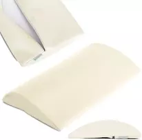 Pusapvalė juosmens masažo pagalvėlė Habys Satin Comfort 40×25×5 cm minkšta, dramblio kaulo spalvos