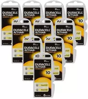 Duracell Activair 10 klausos aparatų baterijos, 60 vnt. (cinko-oro)
