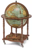 Zoffoli Rankų darbo gaublys-baras 50 cm, 98 cm – XVI a. žemėlapis, Italija