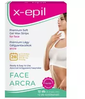 X-Epil Premium Soft Silky Finish veido plaukų šalinimo vaško juostelės, 12 vnt.