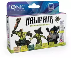 Ionic Smart Colors IONIC akrilinių dažų rinkinys miniatiūroms Malifaux Gremlin odos tonams (6)