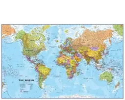 Craenen Bvba Sieninis pasaulio politinis žemėlapis 120×200 cm, 1:20 mln (EN)