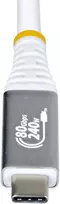 Kabelis USB StarTech 1.5 m USB4 80Gbps USB-C 240W 8K120 DP2.1 Thunderbolt 4 Baltas (CC150CM80GUSB4CABLEW)