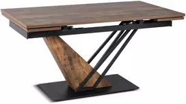 REX išskleidžiamas stalas, 160–220 cm, MDF, kaimiško ąžuolo/juodos spalvos