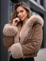 Moteriška ruda žieminė striukė Larisa