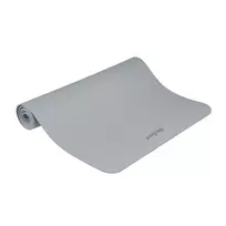 Gimnastikos kilimėlis, skirtas jogos, pilateso ir fitneso pratimams, 200 x 90 cm, storis 1 cm, TPE medžiaga, pilkos spalvos, REBEL ACTIVE