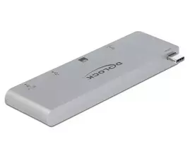 „DELOCK“ 3 prievadų šakotuvas ir 2 lizdų kortelių skaitytuvas, skirtas „MacBook“ su PD 3.0 ir įstumiamu USB Type-C jungtimi
