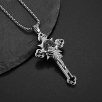 Aukštos kokybės krikščioniškas Jėzaus Šv. Benedikto kryžiaus pakabukas ant kaklo vyrams, moterims, katalikų maldos laimės amuletų dovana black