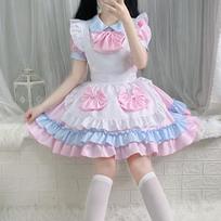 Pink pussy maid costume cosplay anime cosplay soft girl dress loli maid uniform XS white
