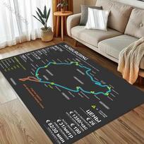 Įvairių dydžių Nurburgring F1 tarptautinės trasos kilimas svetainei, namų dekoravimui, neslystantis grindų kilimėlis miegamajam, didelio ploto kilimai 40x60cm gray