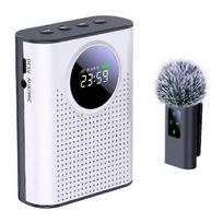 Voice Amplifier with Magnetic Lapel Microphone Personal Microphone and Speaker with LED Display Screen Voice