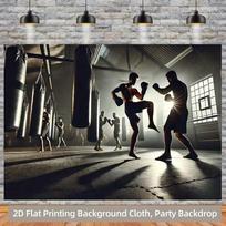 2D Industrial Boxing Gym Tapestry with Punching Bags Wall Hanging 47.2x31.5inch/120*80cm gray