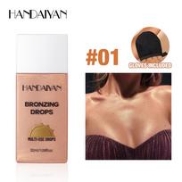 Bronzing Drops, Multi-Use Face and Body Liquid Highlighter, Shimmer Sun-Kissed Illuminating Tanning Drops, Radiant Glow Makeup for Face and Body 1# beige