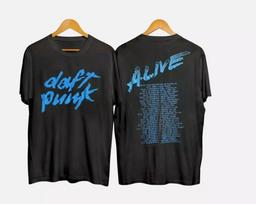RARE!! Vintage Rare 2007 Daft Punk Alive Tour T-shirt Unisex T-Shirt XXXL black