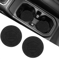 2PCS Auto Car Truck SUV Cup Holder Mat for Jeep Wrangler JL JK JLU&Gladiator JT Accessories,Silicone Cup Inserts Interior Mats (Black) 2PCS gray