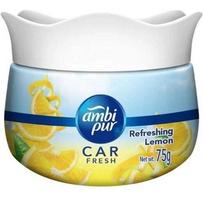 Ambi Pur Car Freshener Gel, Refreshing Lemon, refreshing scent continuously 75GM