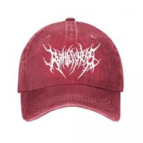 Black Mesh Trucker Cap With Black Metal Logo Washed Baseball Cap Adjustable brown
