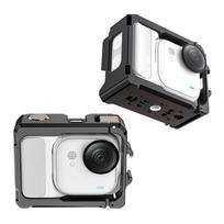For Insta360 GO Ultra Aluminum Alloy Cage with Dual Cold Shoe Mount Shockproof Protective Frame Aluminum Alloy Cage juoda