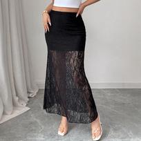 Y2K Spicy Girl Style High-Waisted Lace See-Through Sexy Skirt L juoda