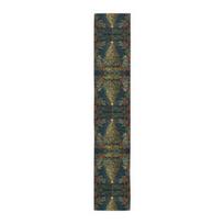Elegant William Morris-Inspired Christmas Tree Table Runner: Festive Holiday Dining Decor, Modern Table Centerpiece 150x33cm black