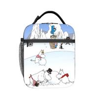 MOOMINS Snow Day Insulated Lunch Bags Thermal Bag Reusable,Meal Container  Large Tote Lunch Box Bento Pouch College  Travel One Size gray