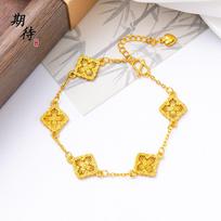 Luxury 24K 9999 Pure Gold Real Gold Women's Hollow-out Buccinati Bracelet auksas