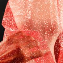 Shiny Glitter Sequin Soft Net Yarn Lace Sparkle Tulle Silver Mesh Fabric DIY Sewing Wedding Dress Veil Dance Tutu Decor Props 45x145CM(17inx57in) raudona