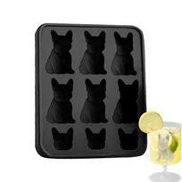 Easy Demoulding French Bulldog Ice Mold Plastic Novelty Ice Maker  Whiskey Party Drinks juoda
