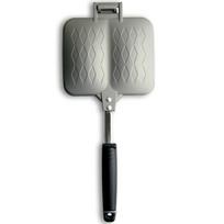 Kakusei Double Hot Sandwich Direct Panini Gas Stove Made in Silver Maker, Flame, Style, Only, Japan, gray