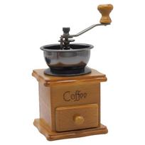 1Pc Solid Wood Retro Classic Coffee Bean Grinder Hand Crank Coffee Grinder Ceramic Core Adjustable Bean Grinder gray