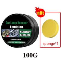 Car Headlight Restoration Kit Lens Polish Paste Cleaner Remove Yellow Fog Oxidation Auto Lamp Repair Cream DIY 100g yellow