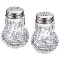 CO&LO 2Pcs Kitchen Spice Salt Pepper Seasoning Shaker Jar BBQ Cooking Glass Bottle sidabras