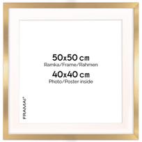 Auksinė nuotraukų rėmelė Framai® 50x50 cm su passe-partout (40x40 cm)