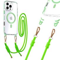 Telefono dėklas Tel Protect Strap Clear, Iphone 16 Pro Max,žalia