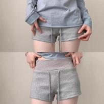 American Spicy Girl Slim-fit Low-waist Drawstring Sports Shorts for Women (Summer 2025) Extra Large pilka spalva